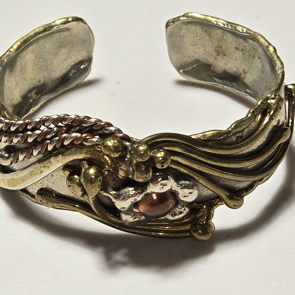 Vintage Handmade Mex Artisanal Cuff Bracelet 17